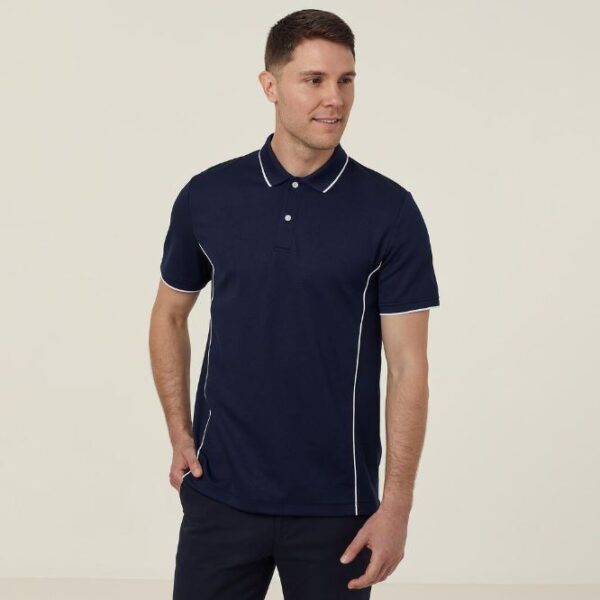 NNT CATJA2 Antibacterial Polyface Short Sleeve Tipped Polo - Image 4