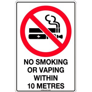 Uniform Safety Signs 495LP No Smoking/Vaping Within 10M