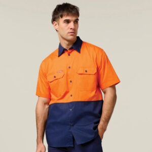 Hard Yakka Y04620 Core HiVis 2 Tone Light Weight Vented Shirt