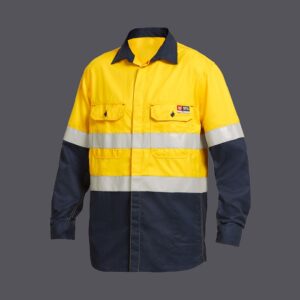 KingGee Y04350 Shieldtec FR HiVis 2 Tone Open Front Taped Shirt