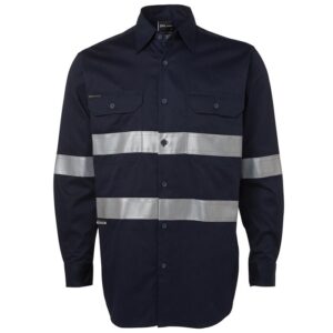JB'S Wear 6HDNL L/S 190G Work Shirt With Reflective Tape
