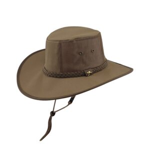 Statesman S6626520 Seabreeze 4 Part Solid Canvas Hat Brown