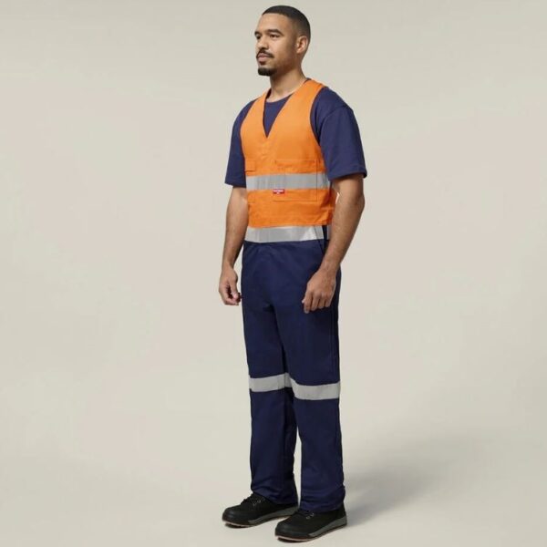 Hard Yakka Y01055 Hi Vis 2Tone Action Back Cotton Taped Overall - Image 7