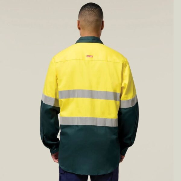 Hard Yakka Y04610 Core HiVis 2Tone Taped Drill Shirt - Image 6