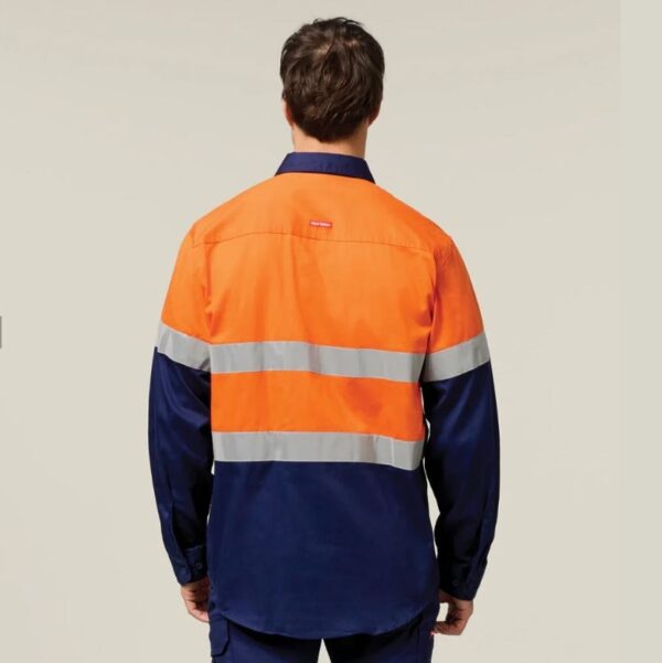 Hard Yakka Y04615 Core HiVis Long Sleeve Heavyweight Closed Front Taped Shirt - Image 4