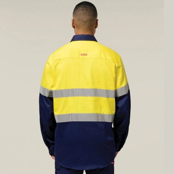 Hard Yakka Y04615 Core HiVis Long Sleeve Heavyweight Closed Front Taped Shirt - Image 8