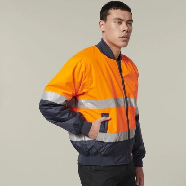 Hard Yakka Y06675 Core Hi Vis 2 Tone Taped Waterproof Bomber Jacket - Image 3