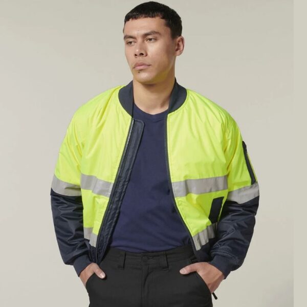 Hard Yakka Y06675 Core Hi Vis 2 Tone Taped Waterproof Bomber Jacket - Image 13