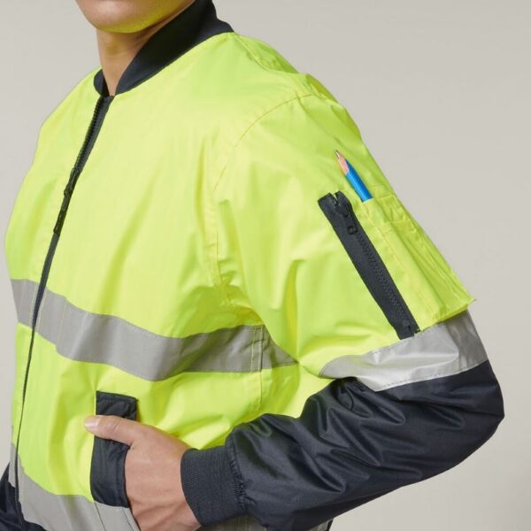 Hard Yakka Y06675 Core Hi Vis 2 Tone Taped Waterproof Bomber Jacket - Image 12