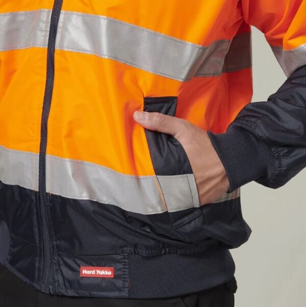 Hard Yakka Y06675 Core Hi Vis 2 Tone Taped Waterproof Bomber Jacket - Image 5