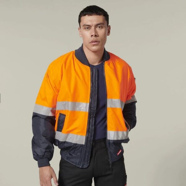 Hard Yakka Y06675 Core Hi Vis 2 Tone Taped Waterproof Bomber Jacket - Image 9