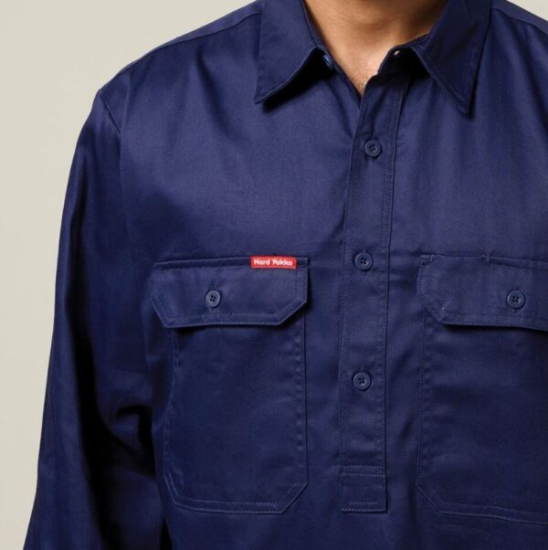 Hard Yakka Y07530 Long Sleeve Closed Front Cotton Drill Work Shirt - Image 4