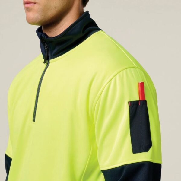 Hard Yakka Y19330 HiVis 2 Tone 1/4 Zip Brushed Fleece Jumper - Image 4
