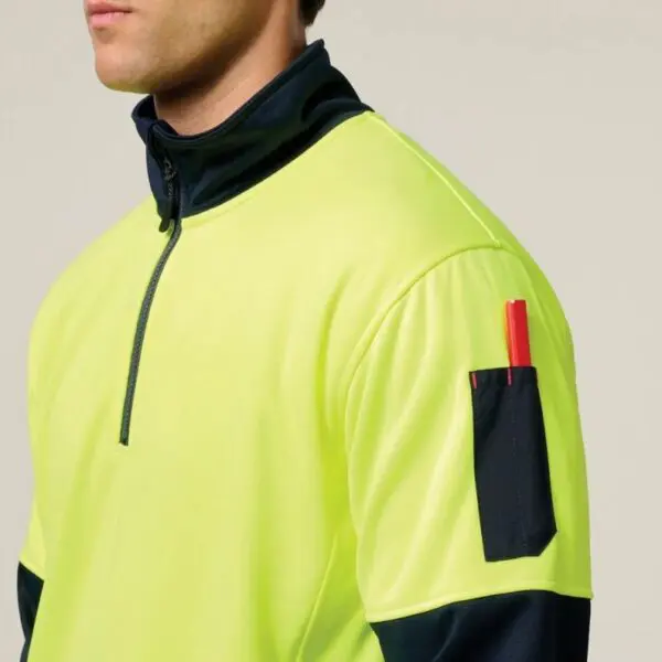Hard Yakka Y19330 HiVis 2 Tone 1/4 Zip Brushed Fleece Jumper - Image 4