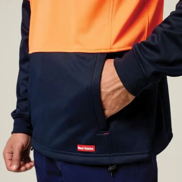 Hard Yakka Y19330 HiVis 2 Tone 1/4 Zip Brushed Fleece Jumper - Image 9