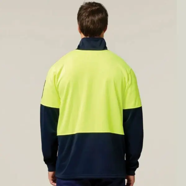 Hard Yakka Y19330 HiVis 2 Tone 1/4 Zip Brushed Fleece Jumper - Image 3