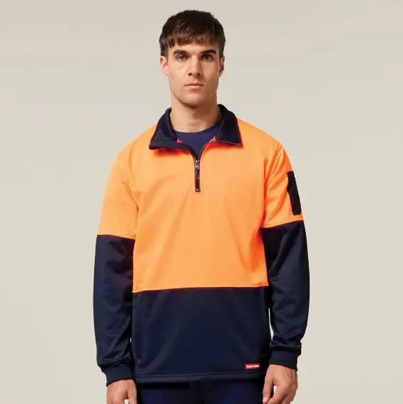 Hard Yakka Y19330 HiVis 2 Tone 1/4 Zip Brushed Fleece Jumper - Image 6