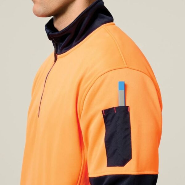 Hard Yakka Y19330 HiVis 2 Tone 1/4 Zip Brushed Fleece Jumper - Image 7