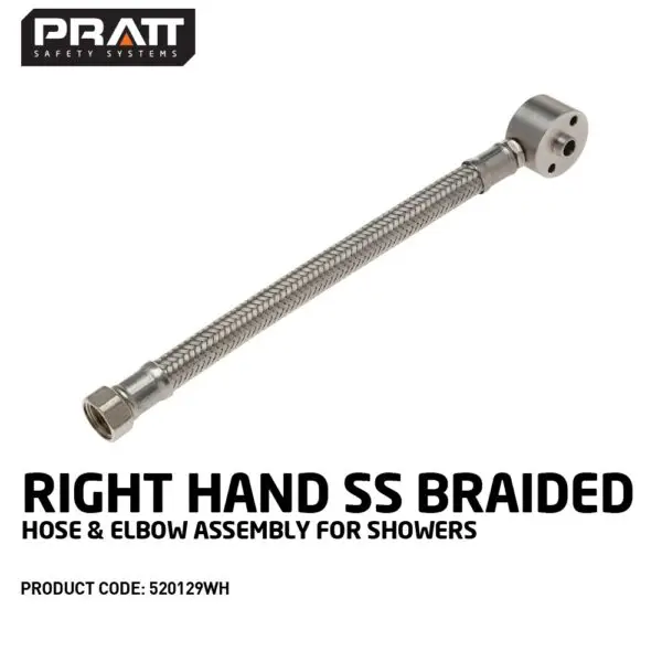PIP 520129WH Right Hand SS Braided Hose & Elbow Assembly For Showers - Image 2