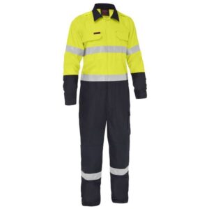 Bisley BC8477T Apex 185/240 Taped Hi Vis FR Ripstop Vented Coverall