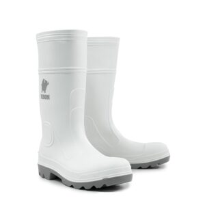 Bison MOHAWKWGY PVC/Nitrile Food Industry Safety Gumboot White/Grey