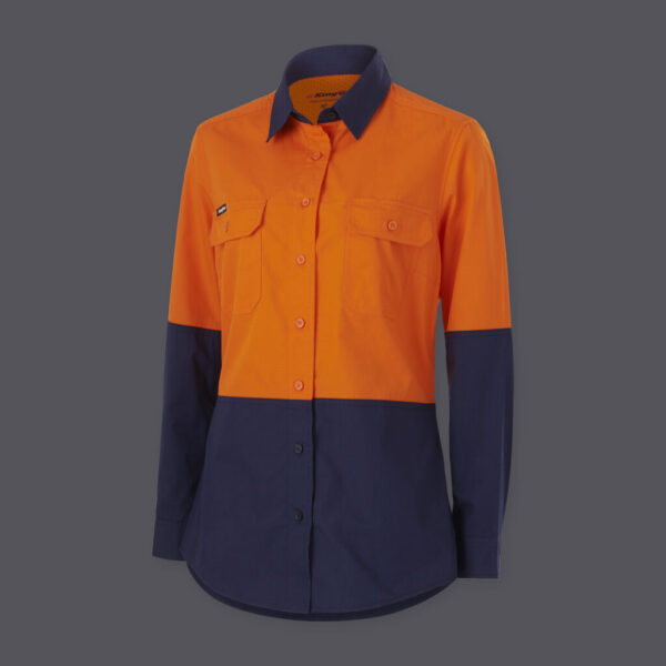 KingGee K44226 Women's Workcool Vented Spliced Shirt Long Sleeve - Image 2