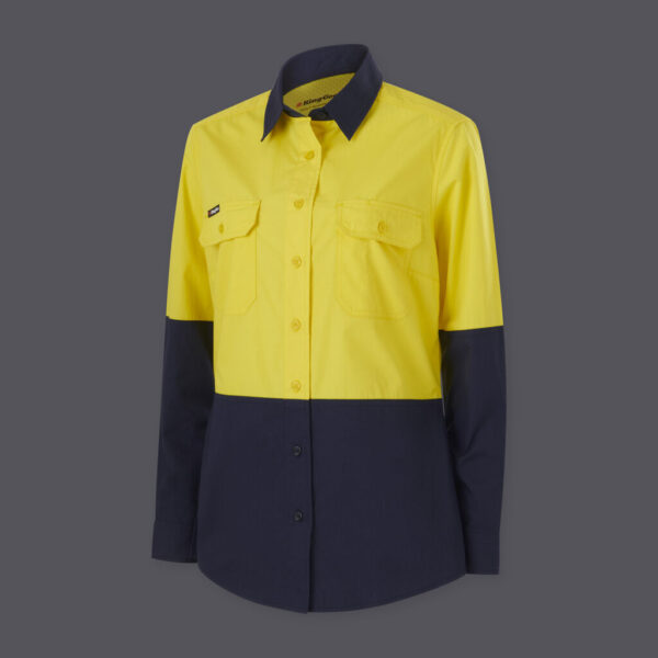 KingGee K44226 Women's Workcool Vented Spliced Shirt Long Sleeve - Image 5