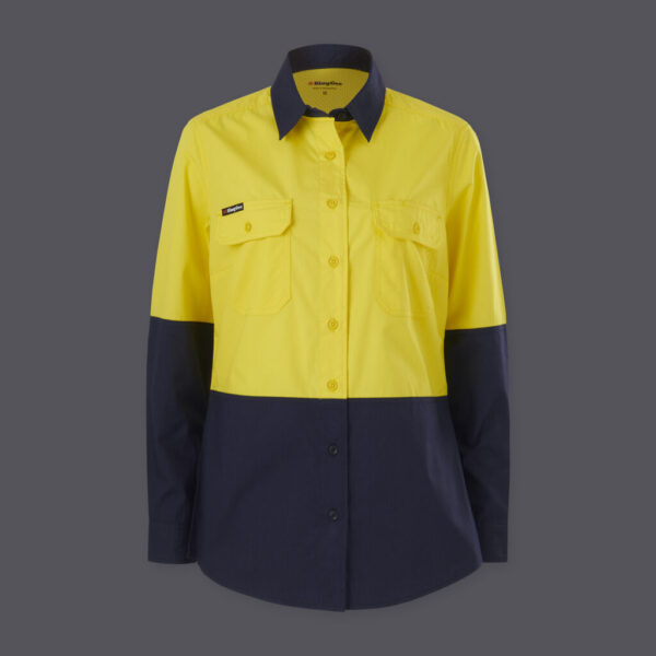 KingGee K44226 Women's Workcool Vented Spliced Shirt Long Sleeve - Image 4