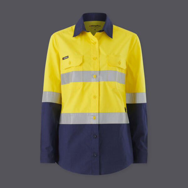 KingGee K44227 Women's Workcool Vented Spliced Shirt Taped Long Sleeve