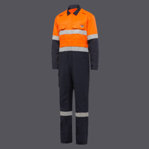 KingGee Y00055 Sheildtec FR Hi Vis Two Tone Coverall With FR Tape