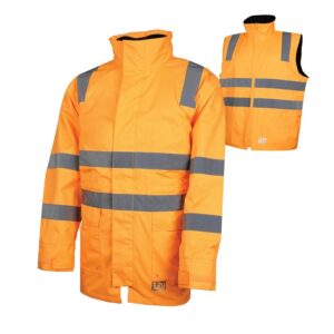 TRu Workwear TJ1910T4 4 In 1 Polyester Oxford Jacket With Reflective Tape - VIC Rail