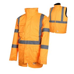 TRu Workwear TJ1910T5 4 In 1 Polyester Oxford Jacket With Reflective Tape - NSW Rail