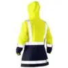 Bisley BJL6766T Womens Taped Hi Vis Recycled Rain Shell Jacket - Image 8