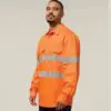 Hard Yakka Y07899 Hi Vis Closed Front Taped Long Sleeve Cotton Drill Shirt - Image 2