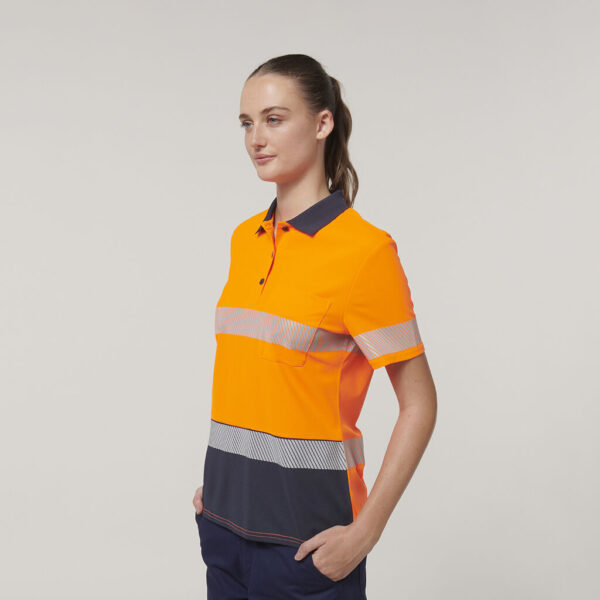 Hard Yakka Y08602 Womens Short Sleeve Hi Vis Taped Polo - Image 2