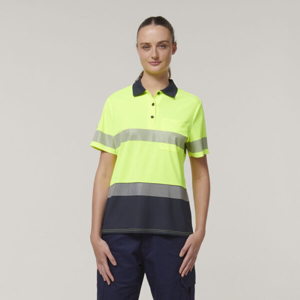 Hard Yakka Y08602 Womens Short Sleeve Hi Vis Taped Polo - Image 5