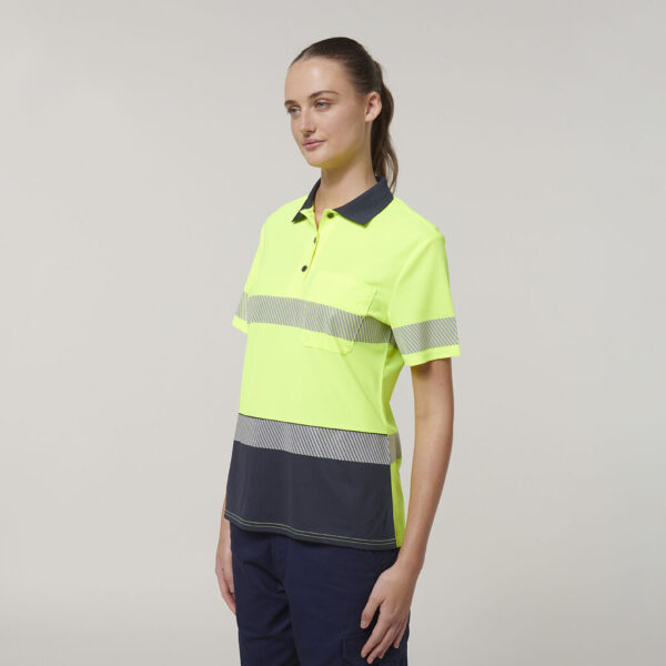 Hard Yakka Y08602 Womens Short Sleeve Hi Vis Taped Polo - Image 6