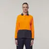 Hard Yakka Y08603 Womens Long Sleeve Hi Vis Polo - Image 6