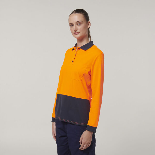 Hard Yakka Y08603 Womens Long Sleeve Hi Vis Polo - Image 7