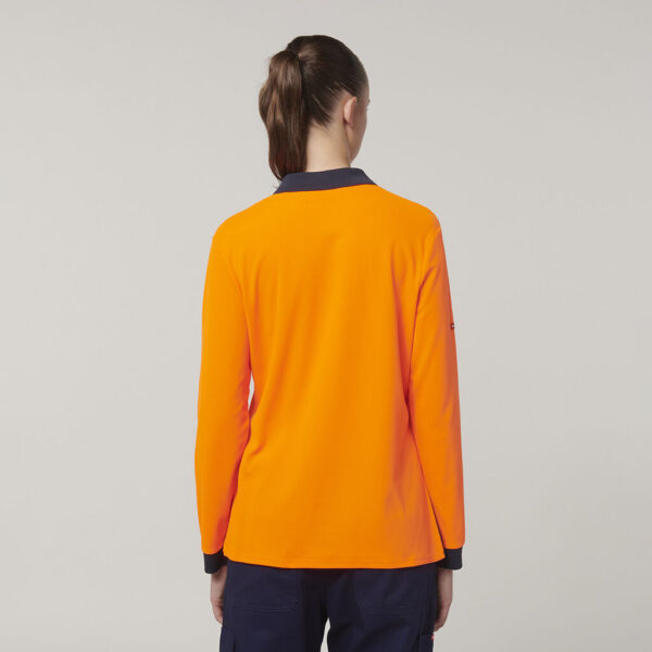 Hard Yakka Y08603 Womens Long Sleeve Hi Vis Polo - Image 9