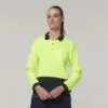 Hard Yakka Y08603 Womens Long Sleeve Hi Vis Polo