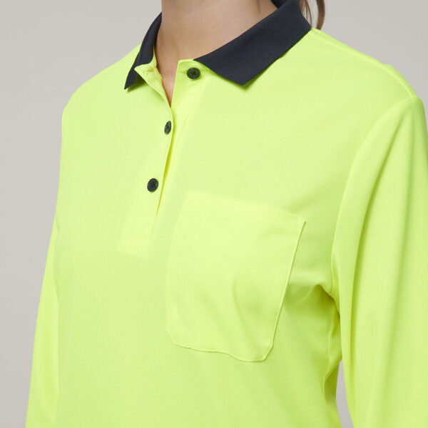 Hard Yakka Y08603 Womens Long Sleeve Hi Vis Polo - Image 4