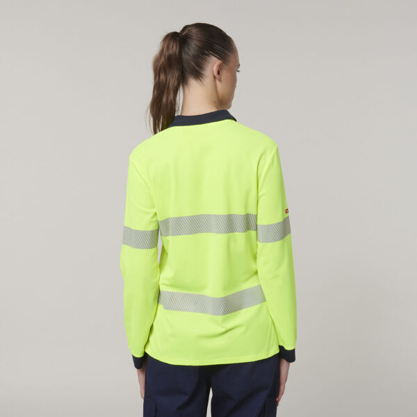 Hard Yakka Y08604 Womens Long Sleeve Hi Vis Taped Polo - Image 4