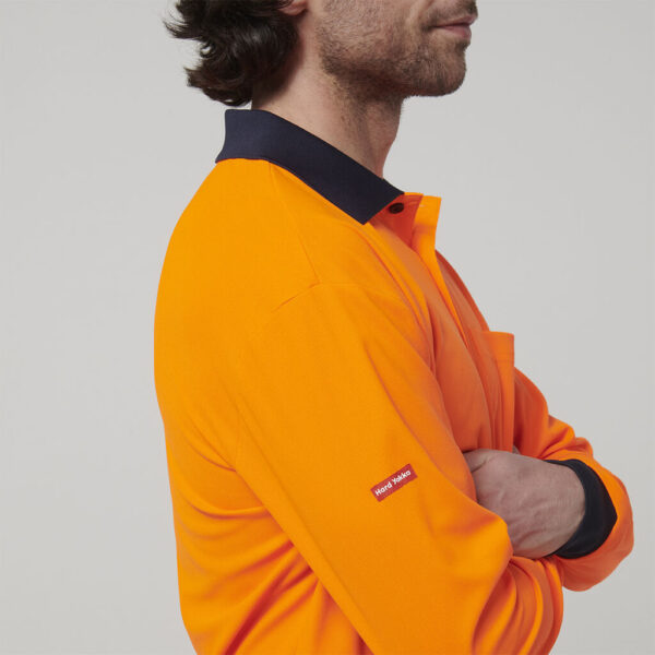 Hard Yakka Y19617 Mens Long Sleeve Hi Vis Polo - Image 9