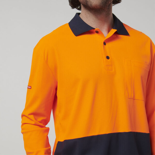 Hard Yakka Y19617 Mens Long Sleeve Hi Vis Polo - Image 10