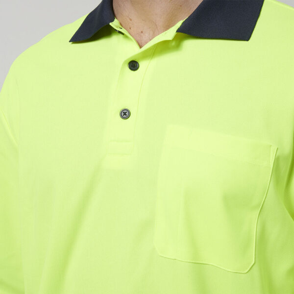 Hard Yakka Y19617 Mens Long Sleeve Hi Vis Polo - Image 4