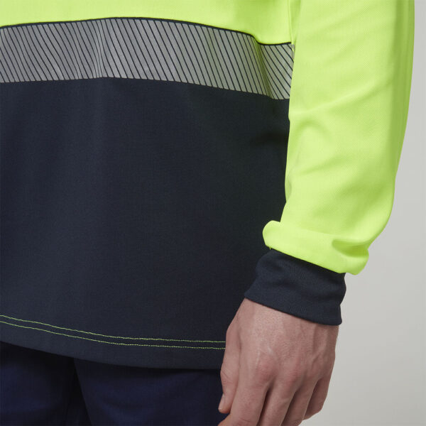 Hard Yakka Y19619 Mens Long Sleeve Hi Vis Taped Polo - Image 9