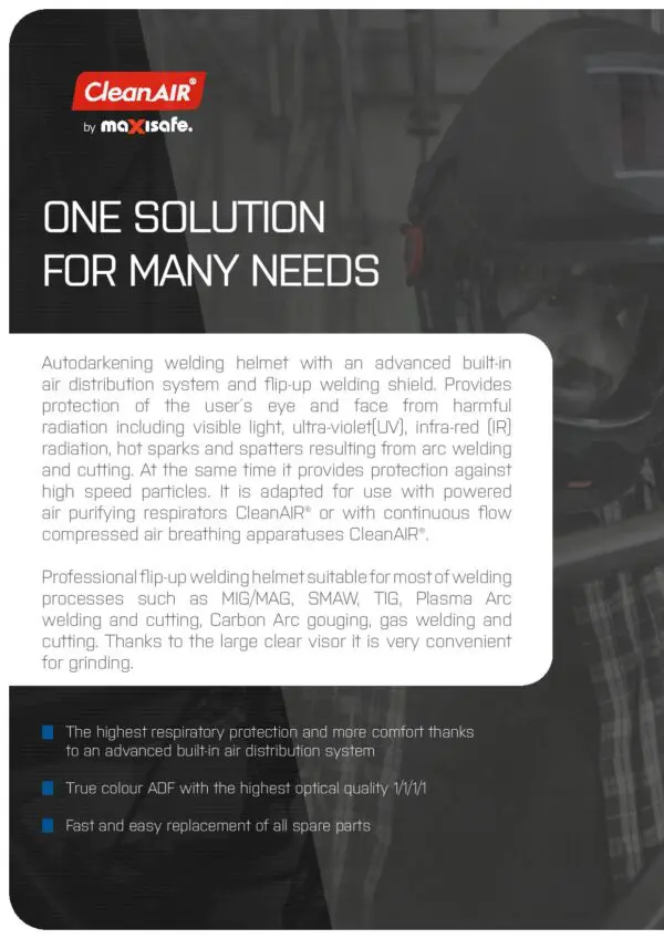 Maxisafe R303201 CleanAIR Omnira COMBI Welding Helmet & AerGO PAPR Kit - Image 3