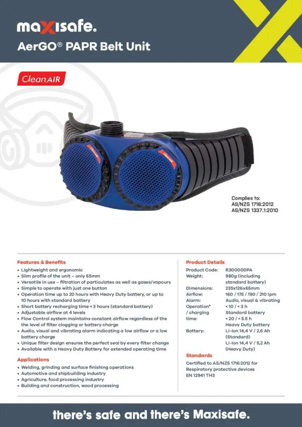 Maxisafe R303201 CleanAIR Omnira COMBI Welding Helmet & AerGO PAPR Kit - Image 10
