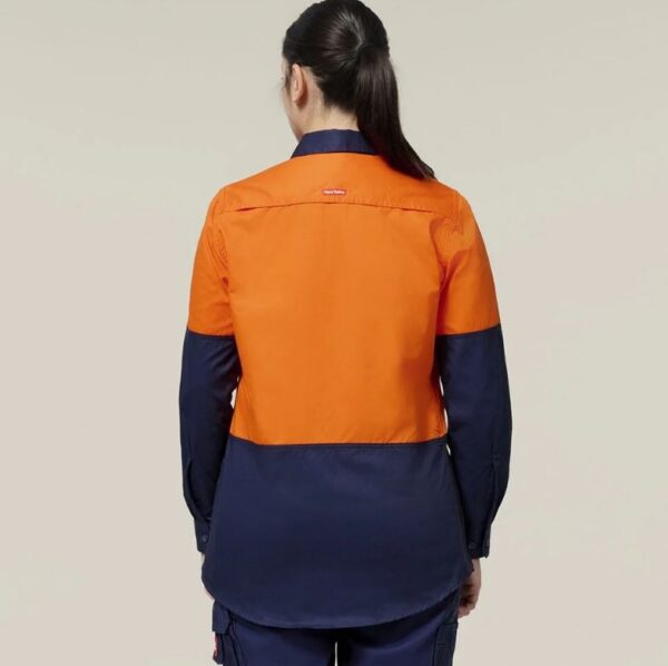 Hard Yakka Y08423 Womens Long Sleeve Hi Vis 2 Tone Vented Shirt - Image 7